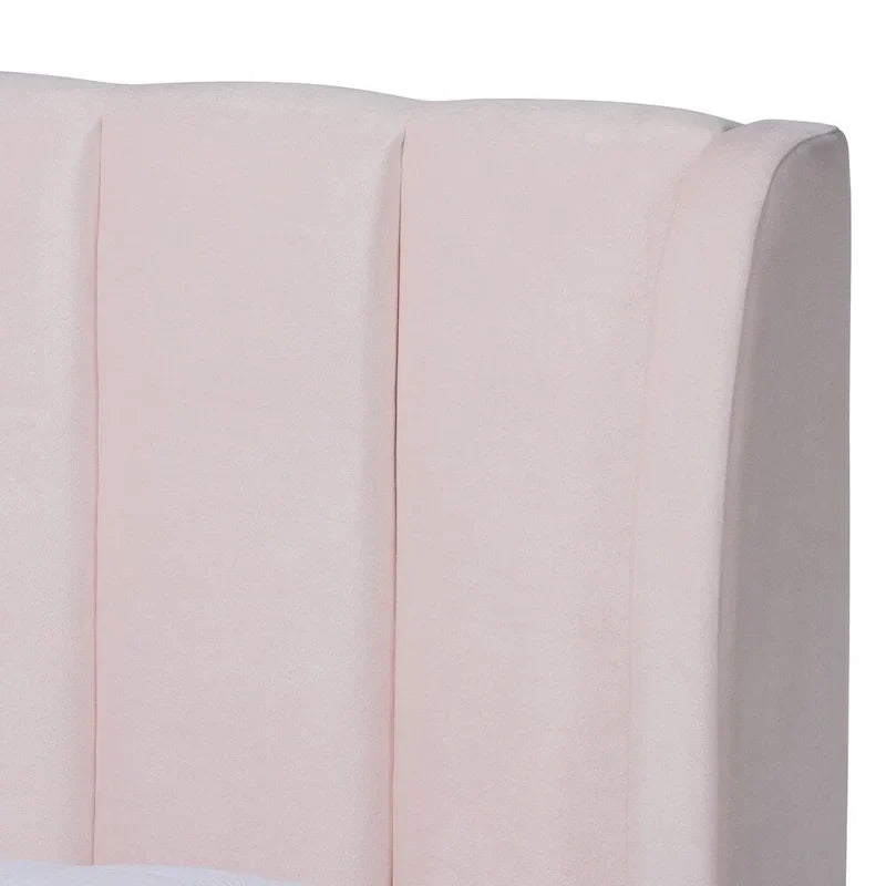 Lit plateforme Silver Orchid Bruce Glam en tissu velours