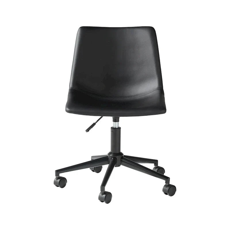 Chaise de bureau pivotante noire décontractée pour le télétravail