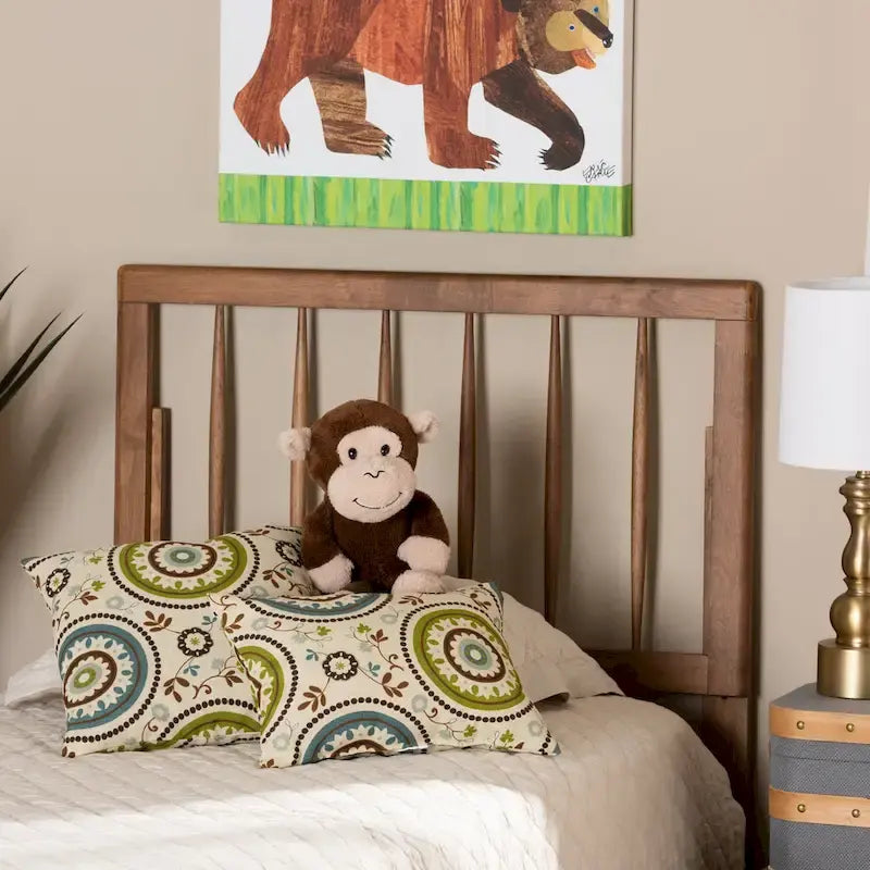 Tête de lit en bois de frêne-noyer au fini contemporain Valin