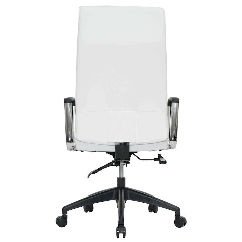 Chaise de bureau de conférence LeisureMod Hilton moderne à dossier haut en cuir