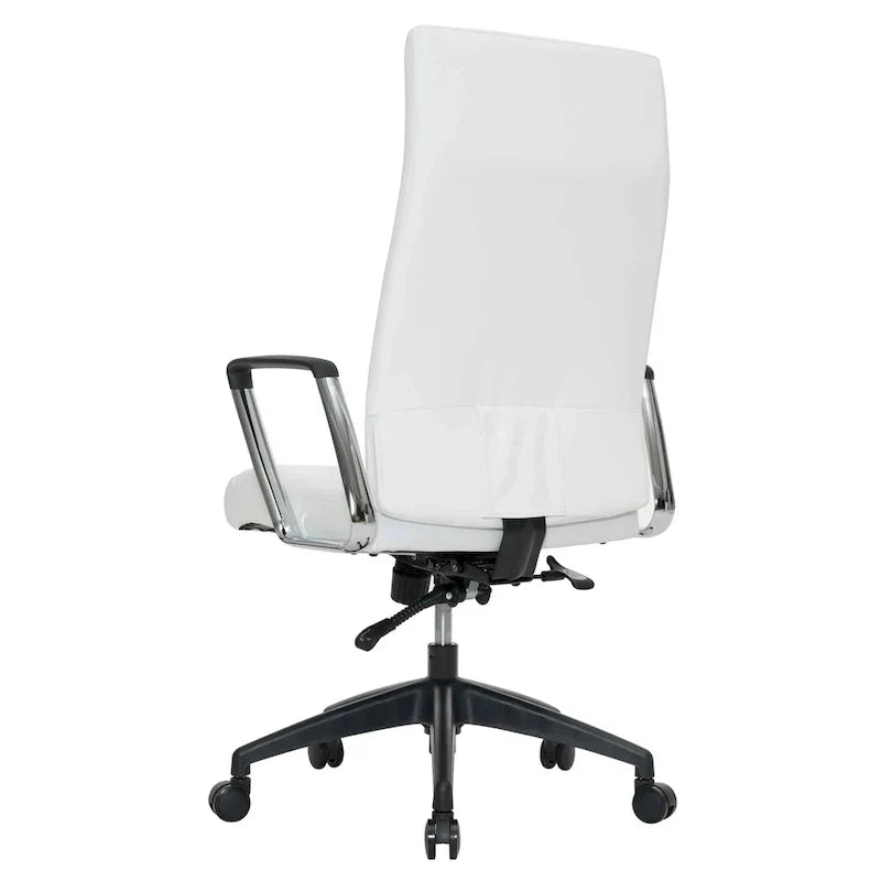 Chaise de bureau de conférence LeisureMod Hilton moderne à dossier haut en cuir