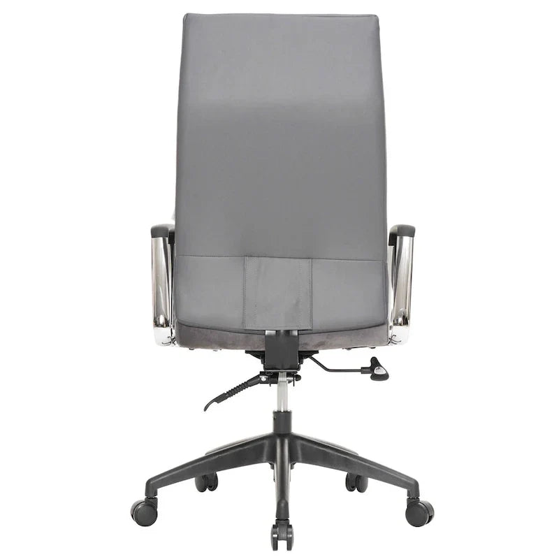 Chaise de bureau de conférence LeisureMod Hilton moderne à dossier haut en cuir