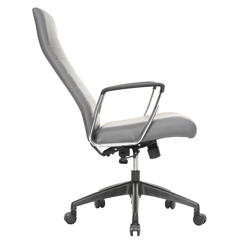 Chaise de bureau de conférence LeisureMod Hilton moderne à dossier haut en cuir