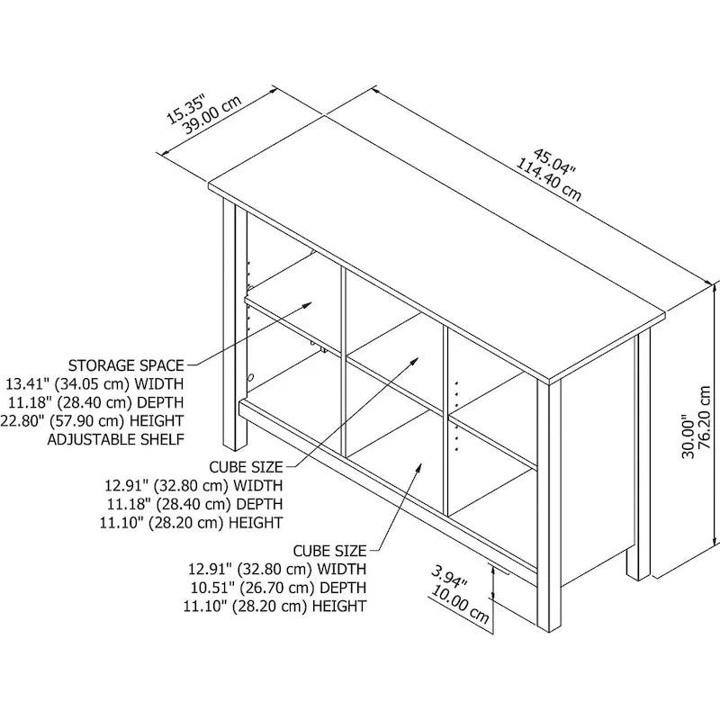 Bibliothèque-organiseur et meuble de rangement 6 cases Mayfield de Bush Furniture