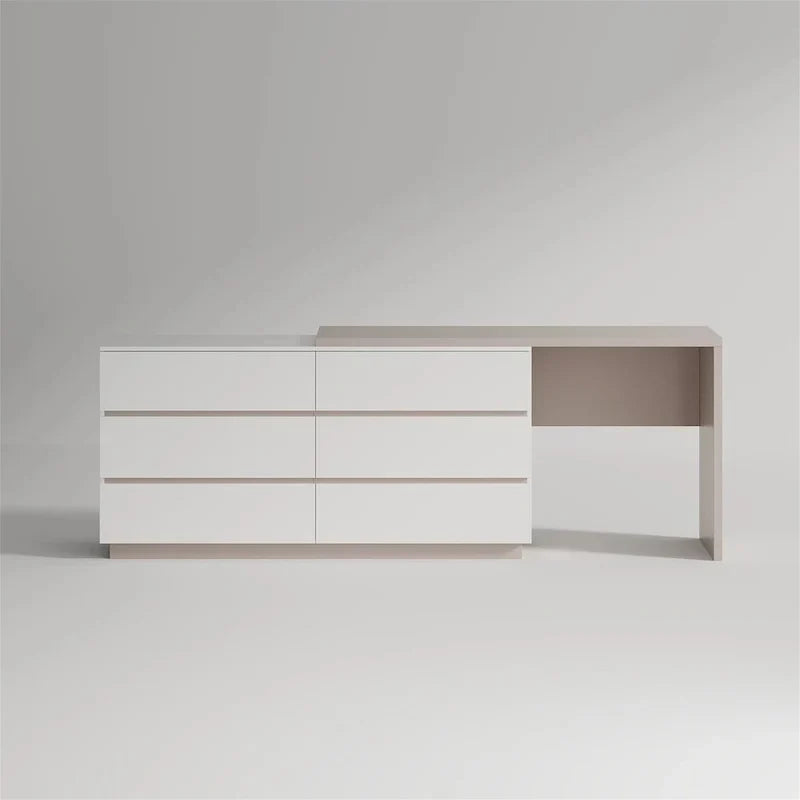 97.63 Meuble commode de bureau moderne extensible avec 6 tiroirs