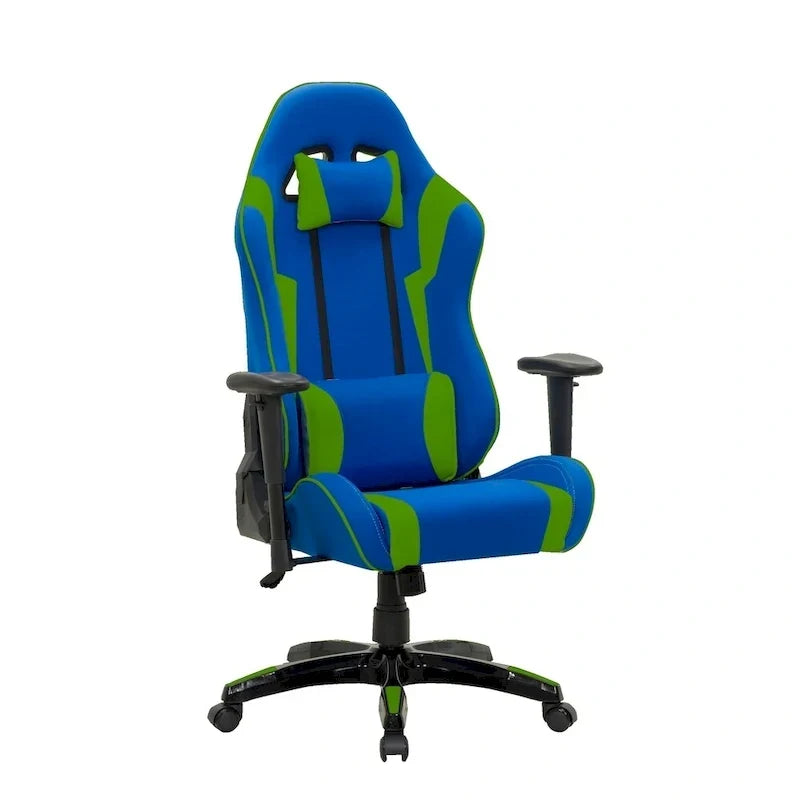 Chaise de jeu ergonomique à dossier haut Porch & Den Banton en cuir reconstitué, tissu et maille
