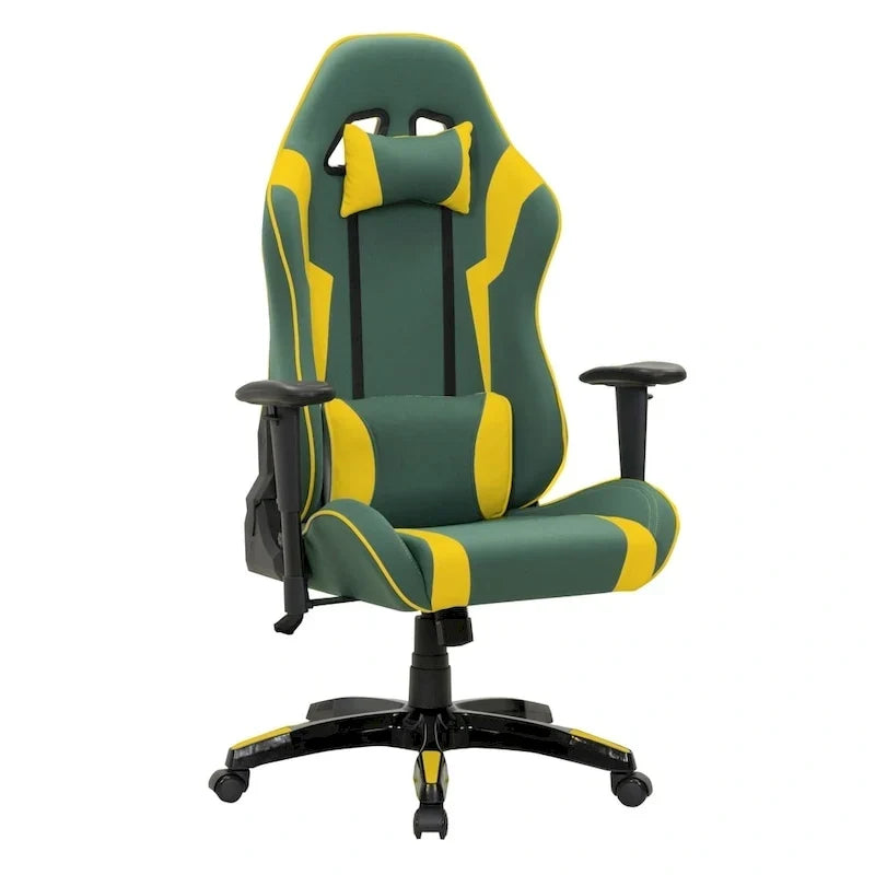 Chaise de jeu ergonomique à dossier haut Porch & Den Banton en cuir reconstitué, tissu et maille