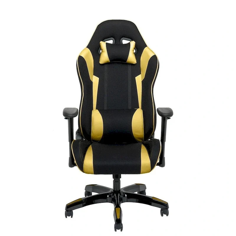 Chaise de jeu ergonomique à dossier haut Porch & Den Banton en cuir reconstitué, tissu et maille