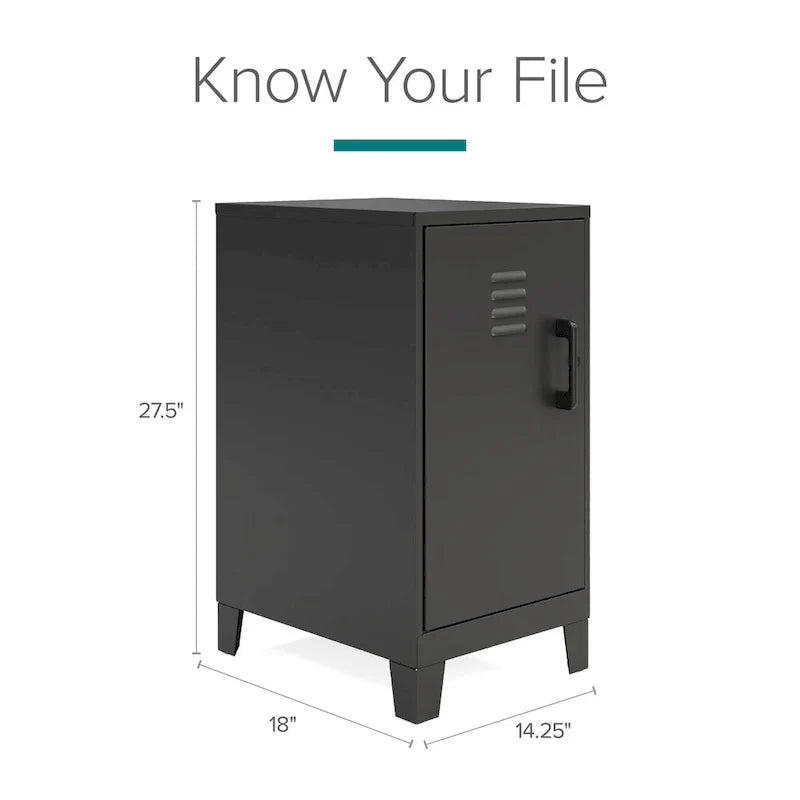 Armoire de rangement compacte à 2 étagères avec porte ventilée, 27,5 po H