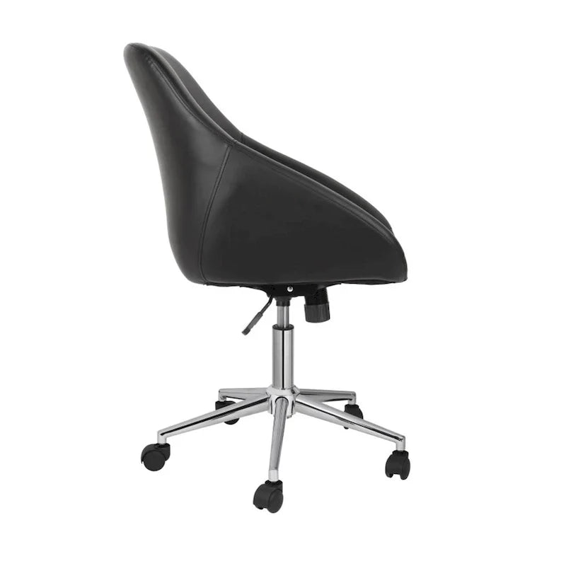 Chaise de bureau pivotante Porthos Home Hayes, piètement chromé, cuir PU