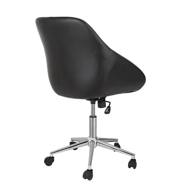 Chaise de bureau pivotante Porthos Home Hayes, piètement chromé, cuir PU