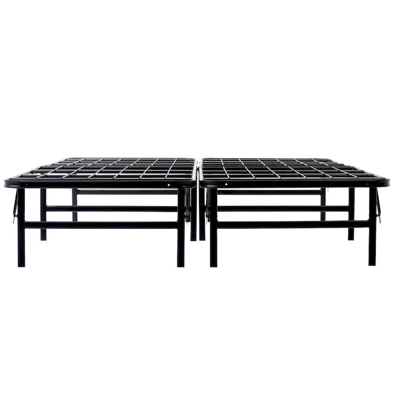 Cadre de lit plateforme grand lit Brookside et sommier tout-en-un, base de lit pliable