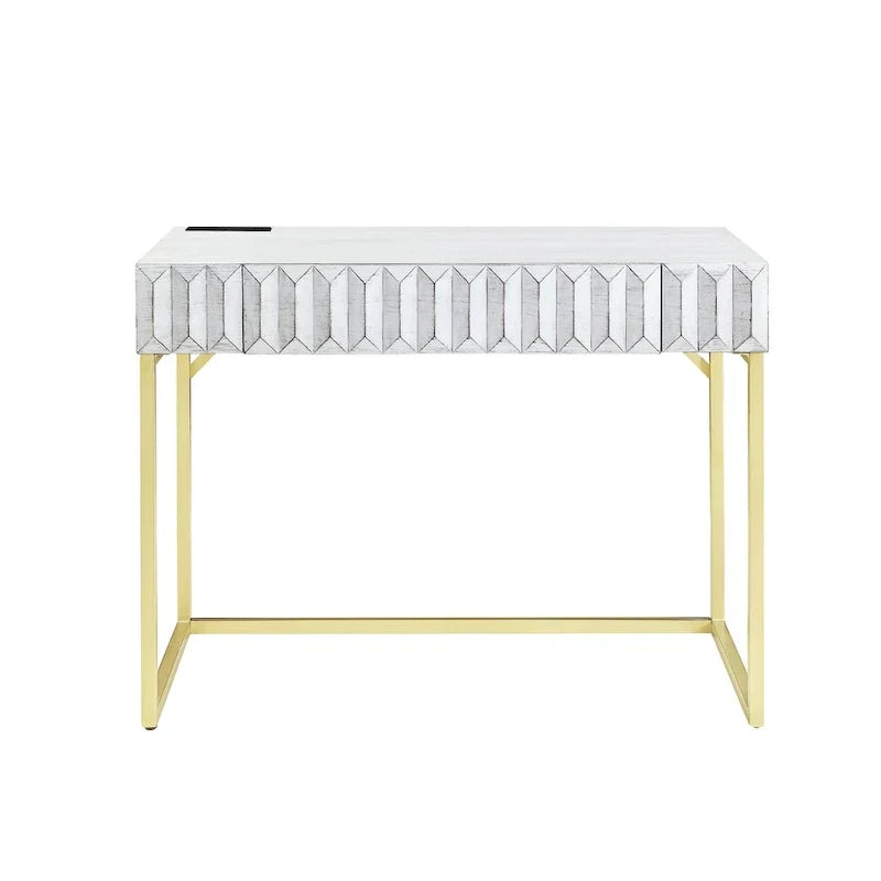 Bureau d'ordinateur Bird Modern en métal de 42 pouces avec ports USB par Furniture of America