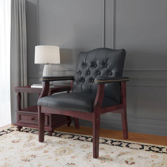 Chaise visiteur traditionnelle noire Boss