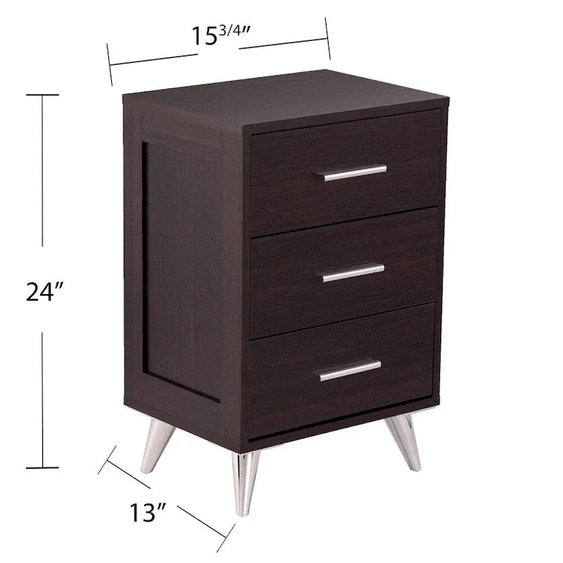 Table de chevet de rangement moderne du milieu du siècle Narva de SEI Furniture