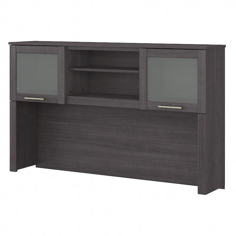 Bush Furniture Somerset Ash Gray Armoire de rangement de 60 po pour bureau en L – 59,09 L x 12,50 P x 35,69 H