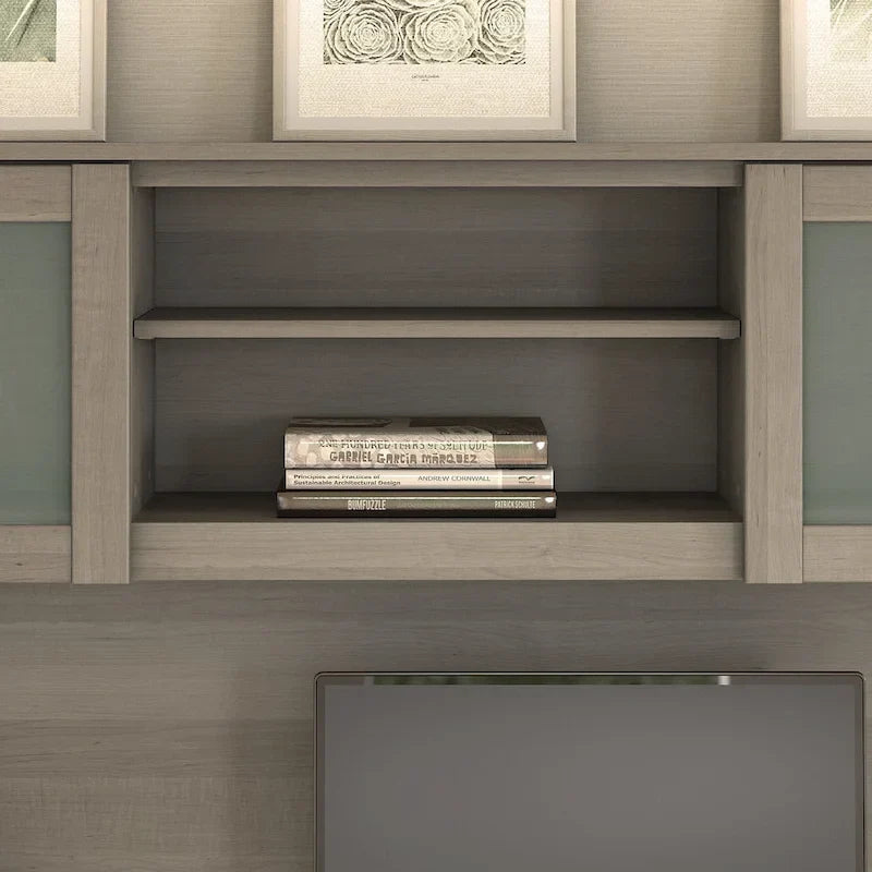 Bush Furniture Somerset Ash Gray Armoire de rangement de 60 po pour bureau en L – 59,09 L x 12,50 P x 35,69 H