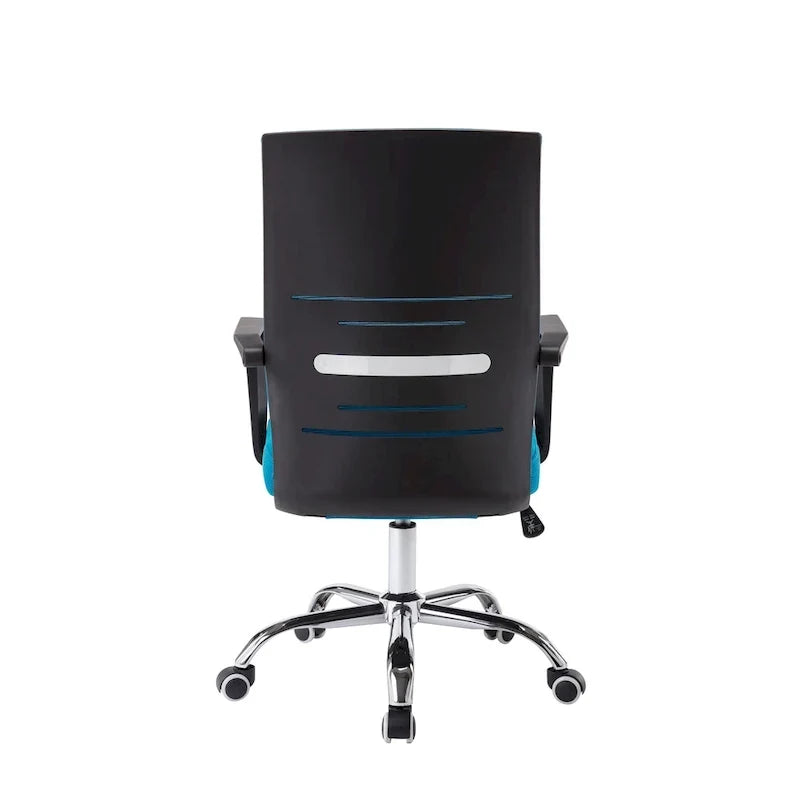 Chaise de bureau ergonomique en maille Balzac Porthos Home avec base à roulettes chromée