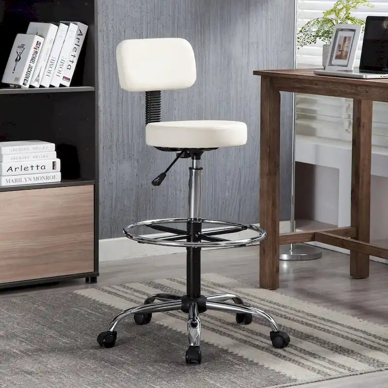Chaise de bureau ergonomique réglable - Crème