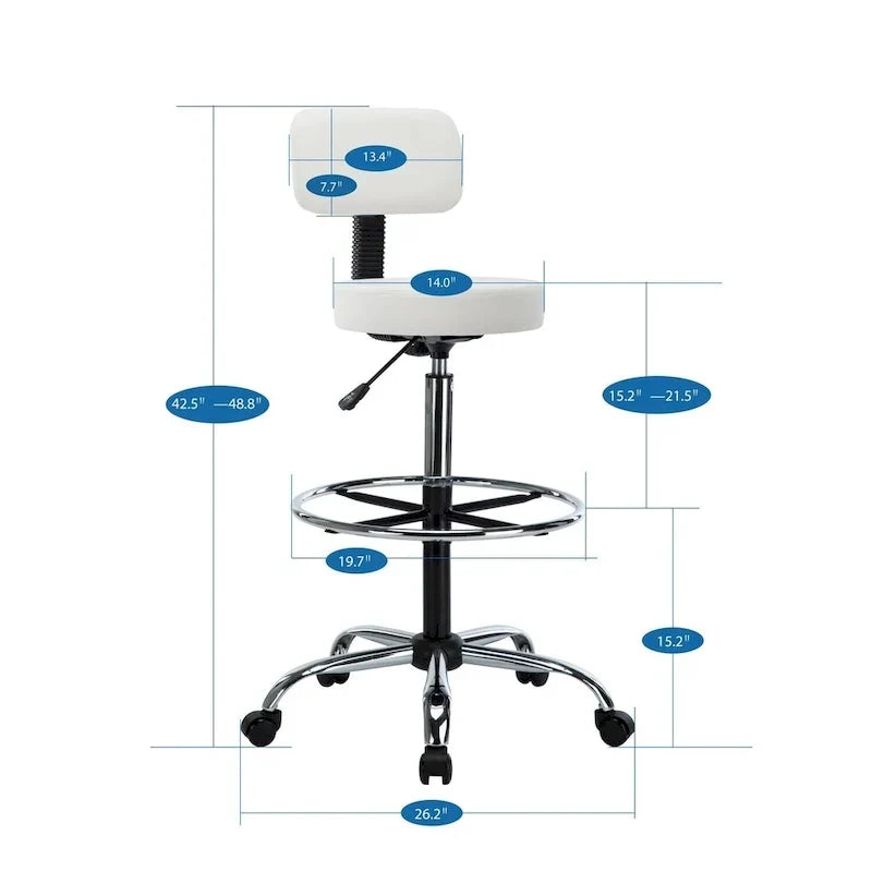 Chaise de bureau ergonomique réglable - Crème