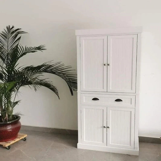 Armoire de rangement à une porte et un tiroir, couleur blanche