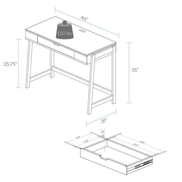 Bureau intelligent néo-rustique avec ports USB