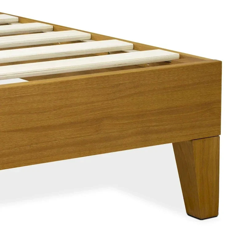 East West Furniture Lit Plateforme King avec 4 Pieds en Bois Massif et 2 Pieds Centraux Supplémentaires (Options de Couleurs du Cadre de Lit)