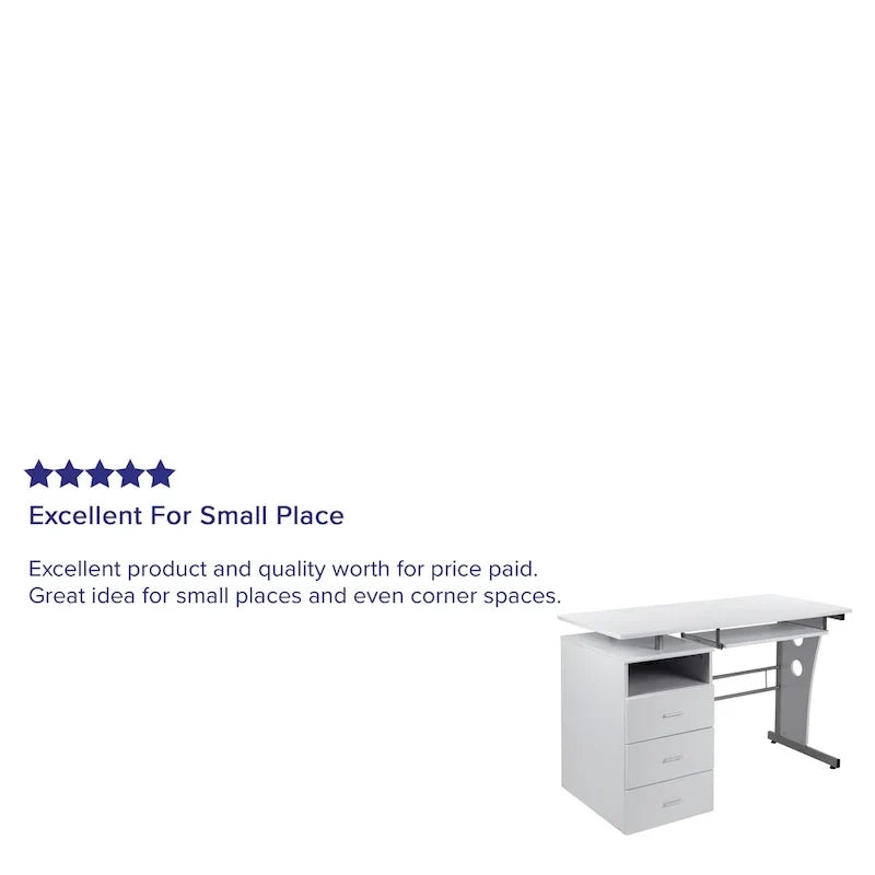 Bureau informatique 3 tiroirs avec tablette clavier