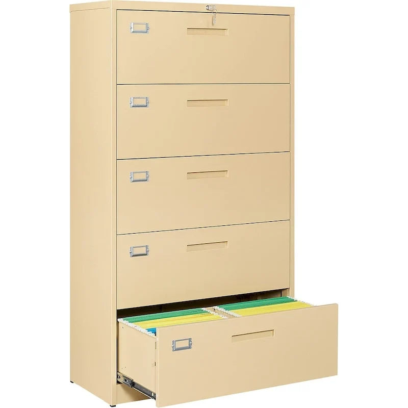 Armoire de classement latérale en acier à 5 tiroirs