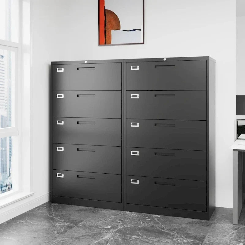 Armoire de classement latérale en acier à 5 tiroirs