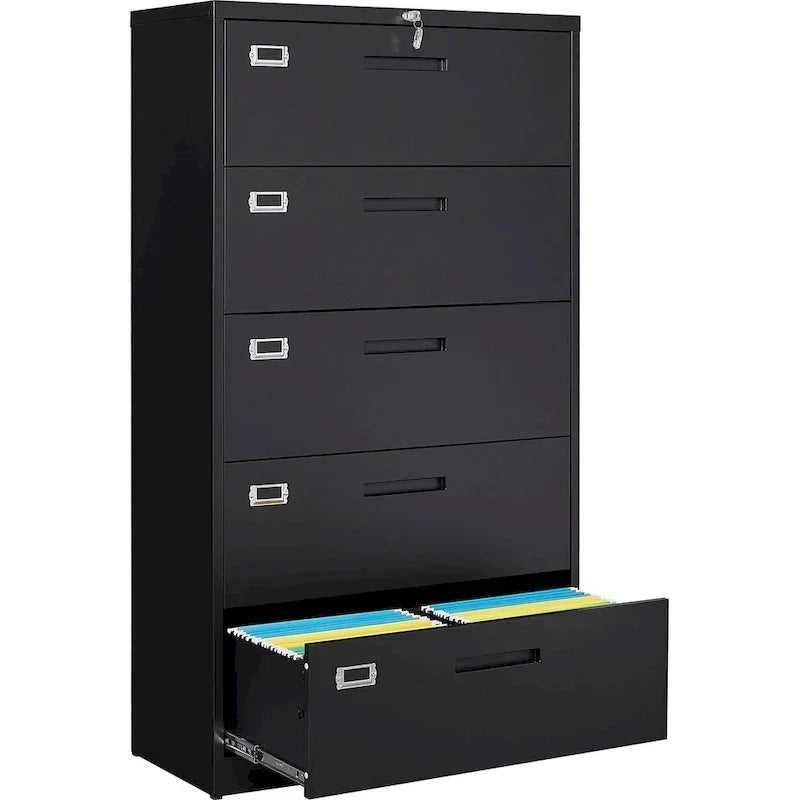 Armoire de classement latérale en acier à 5 tiroirs