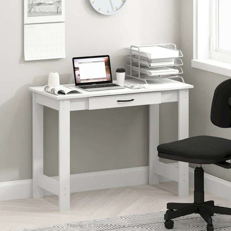 Furinno JAYA Bureau avec tiroir, Blanc