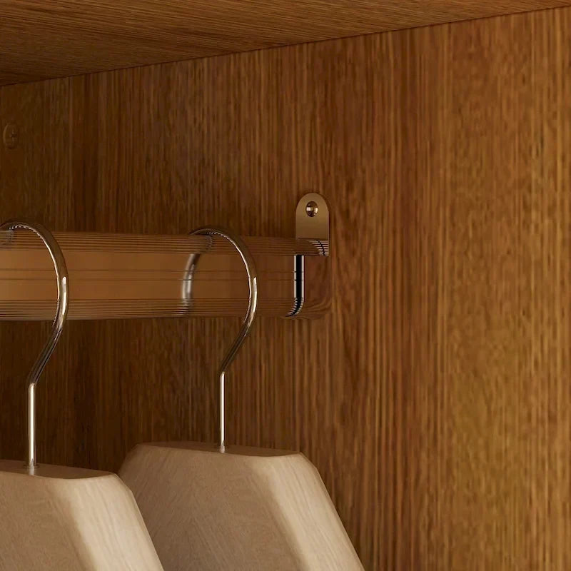 Placard penderie en bois avec tringle et tiroirs - Organiseur de rangement