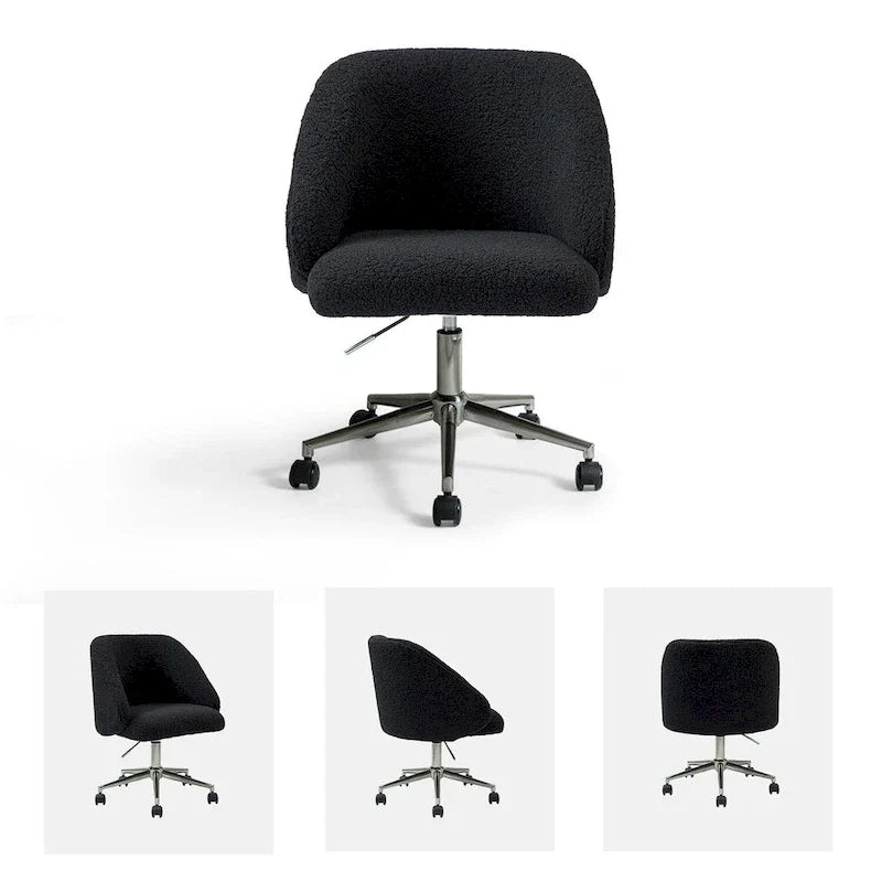 Chaise de bureau pivotante Joah Modern Boucle 360 réglable en hauteur avec roulettes par HULALA HOME - N/A
