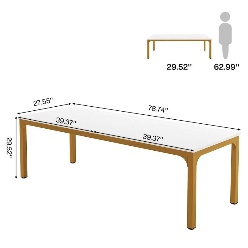 Table de conférence de séminaire d'affaires rectangulaire de 6,5 pieds