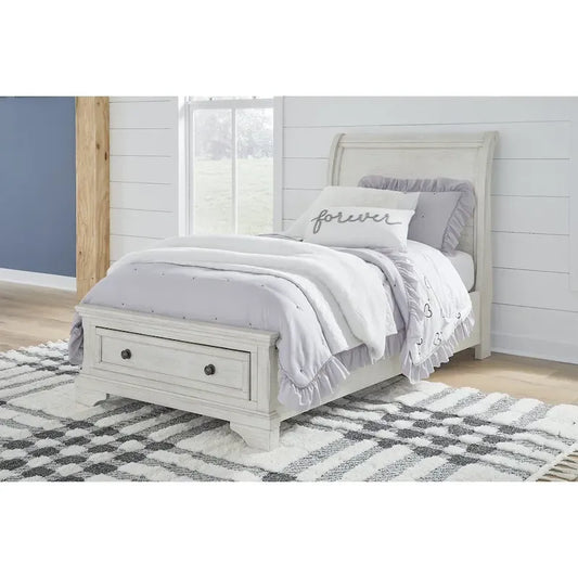 Lit de rangement simple en traîneau Robbinsdale blanc antique Signature Design by Ashley