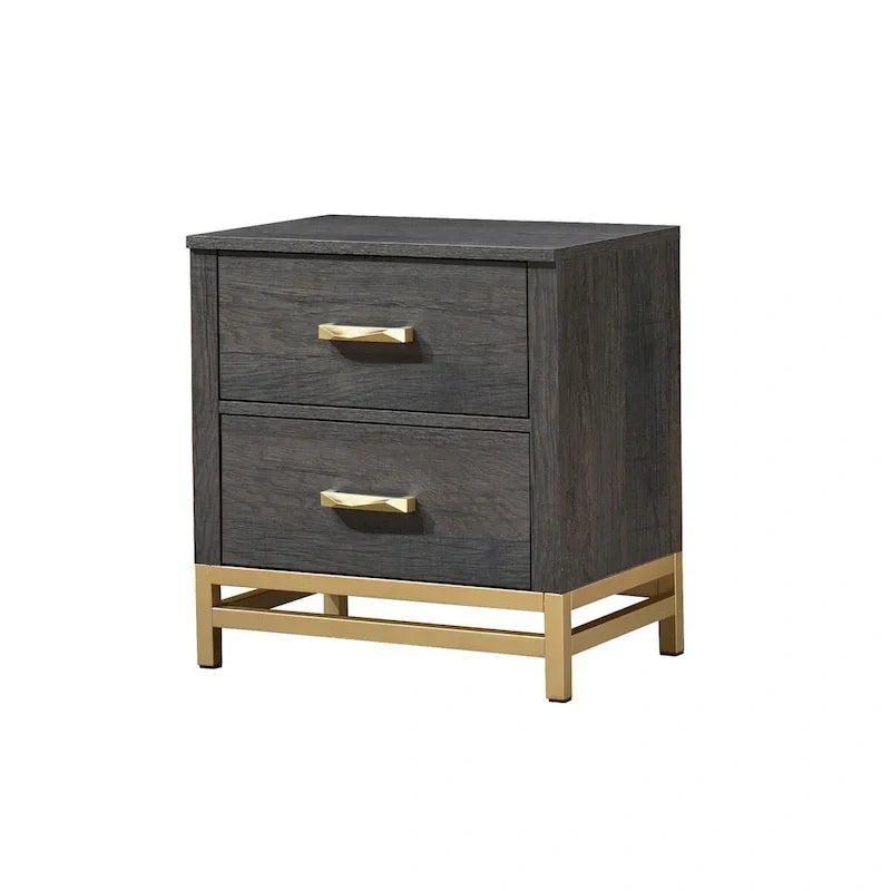 Chambre à coucher 6 pièces Wedro avec panneaux rustiques brun foncé