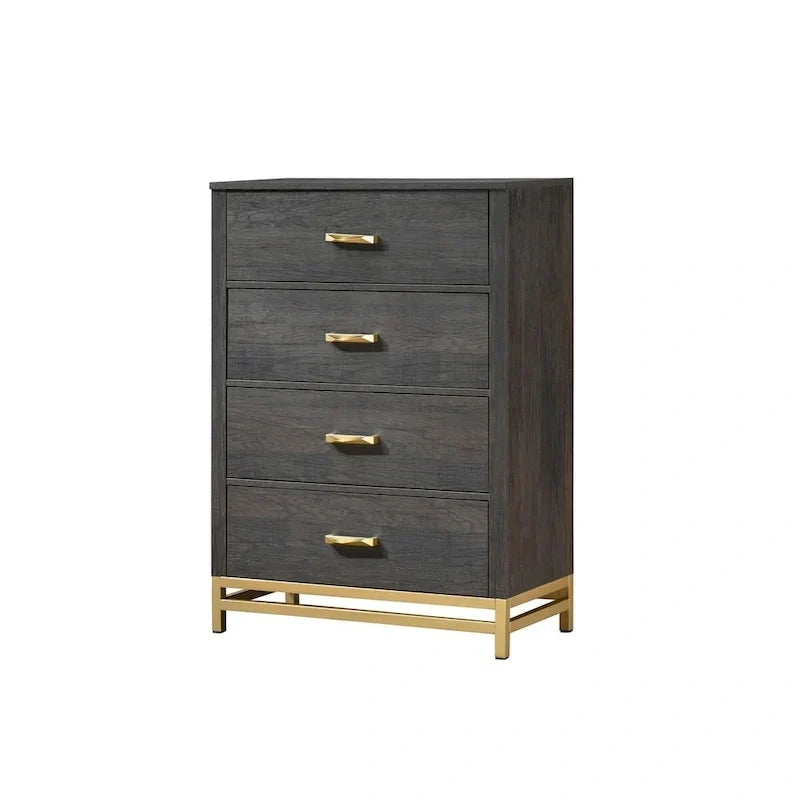 Chambre à coucher 6 pièces Wedro avec panneaux rustiques brun foncé