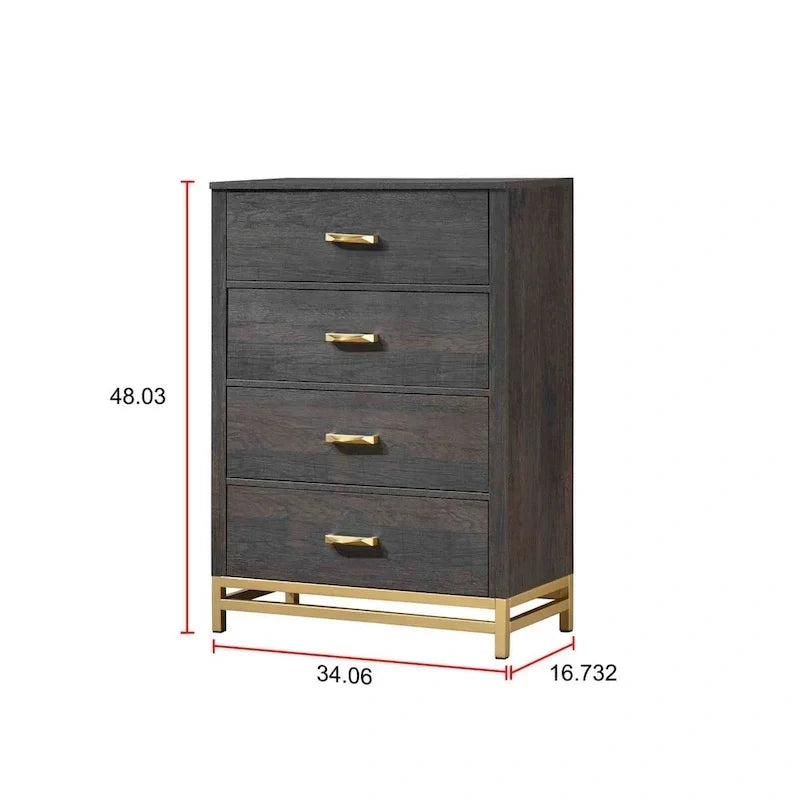 Chambre à coucher 6 pièces Wedro avec panneaux rustiques brun foncé