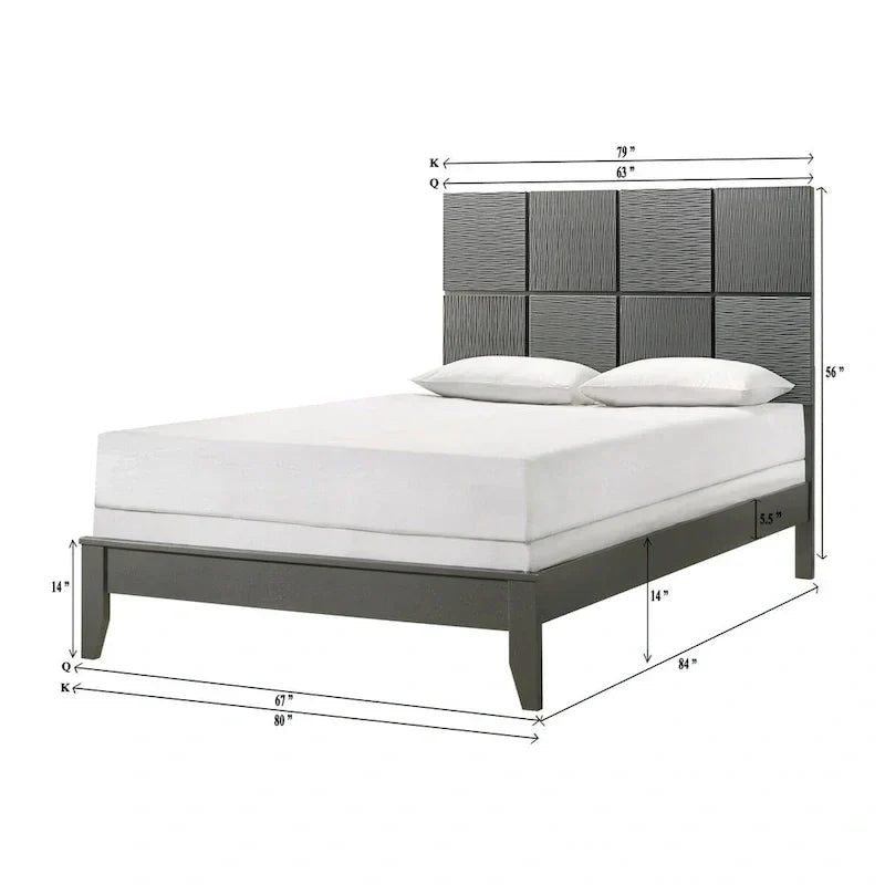 Parure de lit Sim 3 pièces gris acier