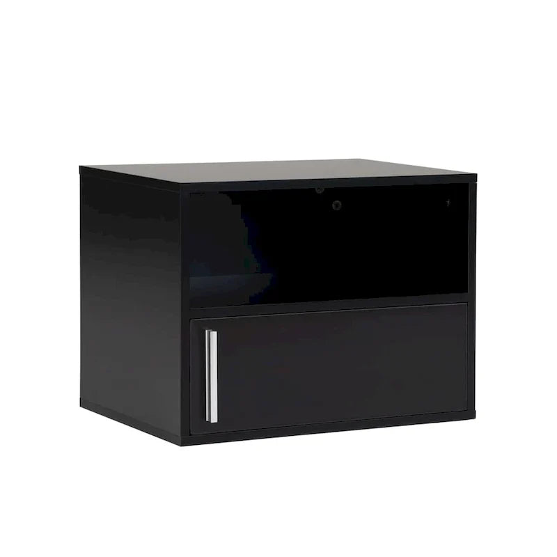 Table de chevet murale en bois avec porte battante (Lot de 2)