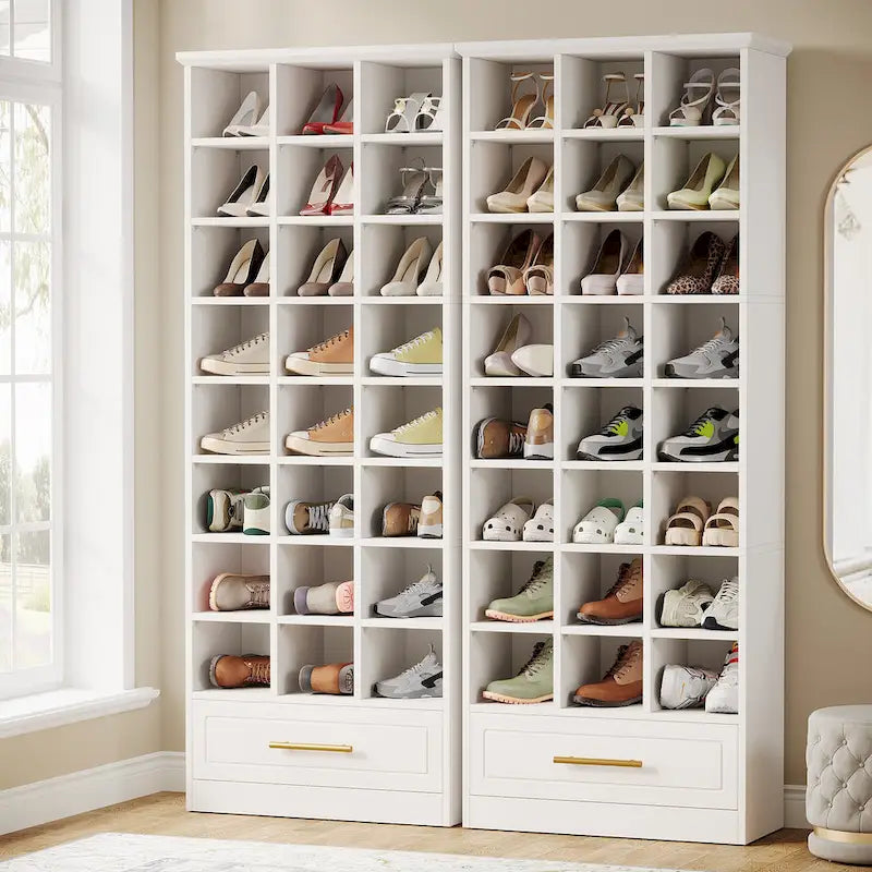 Armoire à chaussures haute de 180 cm avec 24 casiers pour le salon