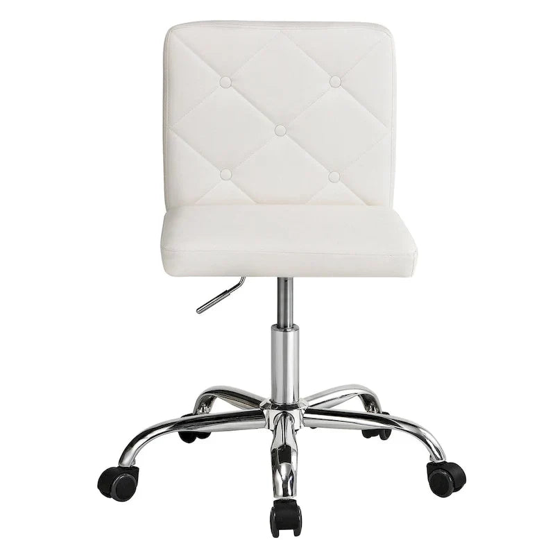 Javlergo Chaise de bureau sans accoudoirs, en cuir PU, hauteur réglable, pivotante à 360° pour le télétravail ou le bureau