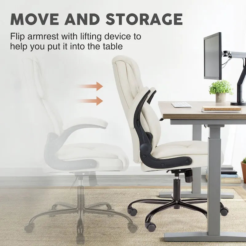 Chaise de bureau ergonomique réglable avec accoudoirs relevables