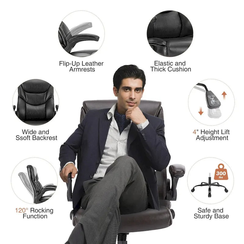 Chaise de bureau ergonomique réglable avec accoudoirs relevables