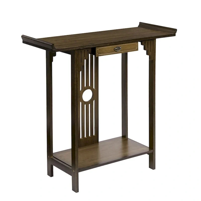 Console classique avec tiroir et étagère inférieure pour entrée ou couloir