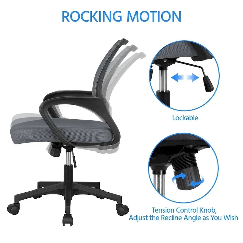 Chaise de bureau ergonomique Yaheetech réglable avec dossier en maille et pivotant