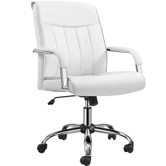 Chaise de bureau Yaheetech contemporaine en similicuir avec dossier haut