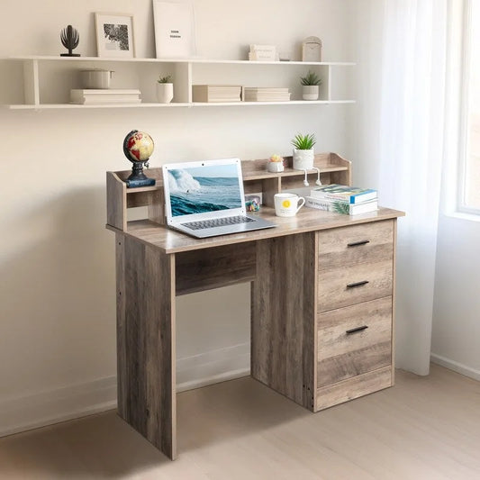 43.31 3 tiroirs bureau d'ordinateur en bois avec armoire de classement