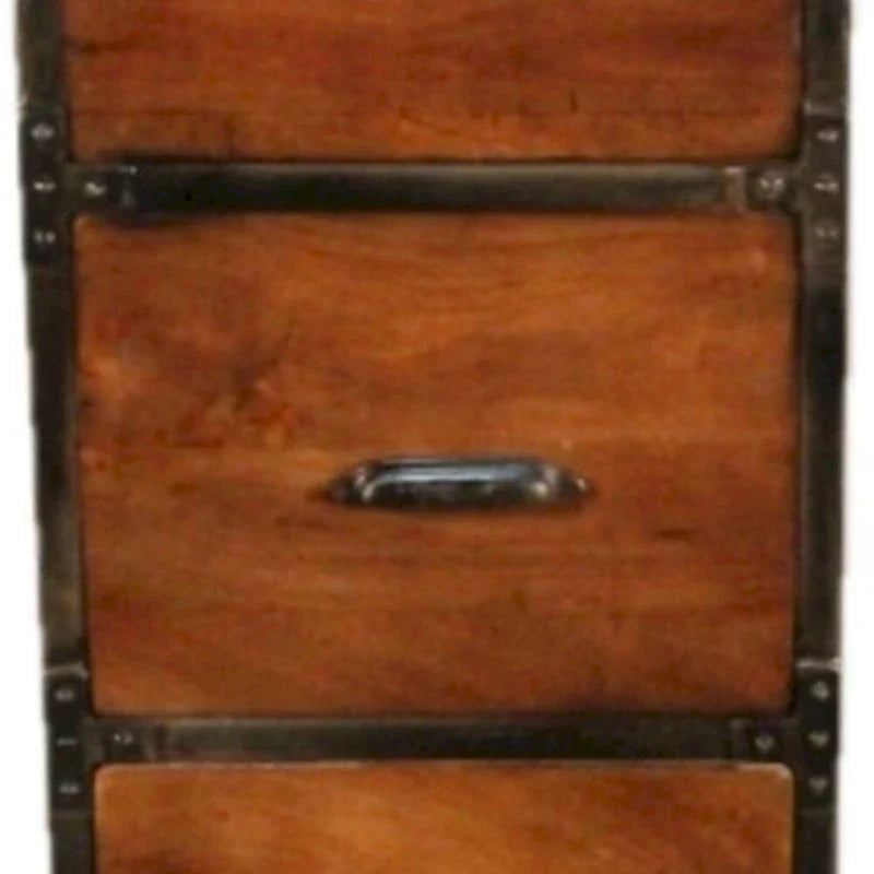 Meuble commode 4 tiroirs rustique fait main en bois massif AA Warehousing
